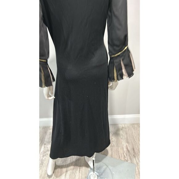Roland Mouret Loligo Black Wool Midi Dress Size Medium (8) - Picture 8 of 12